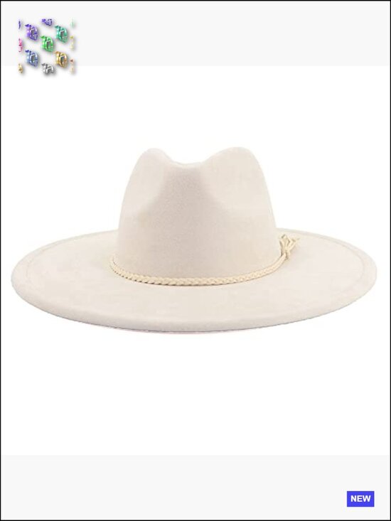 Big Wide Brim Fedora Hat Suede Western Panama Rancher Hat Adjustable main image 2